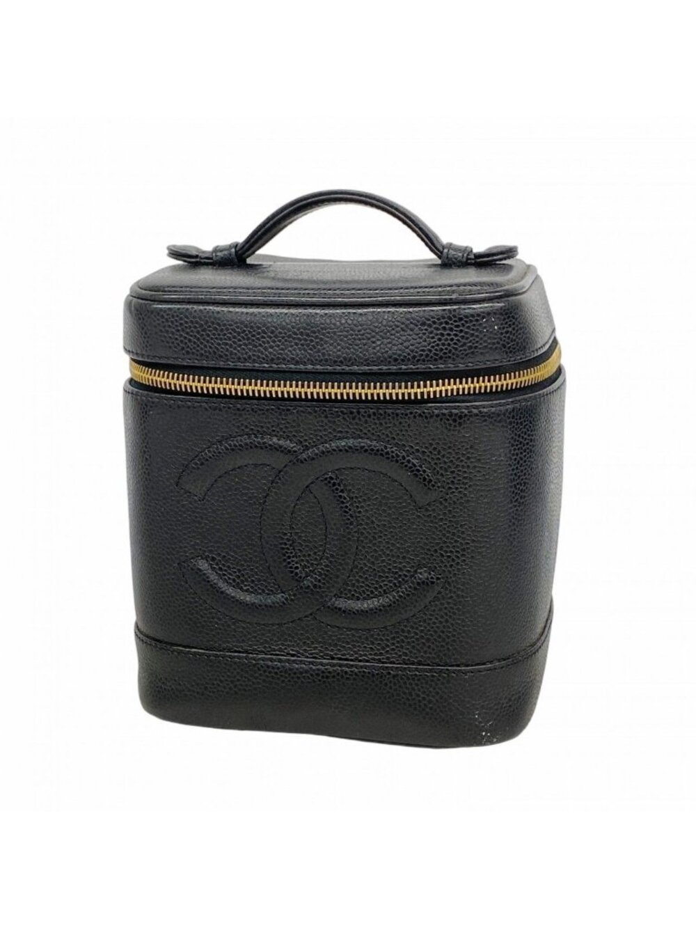 Chanel Vanity Bag Caviar Leather Black Gold - Picture 1 of 10